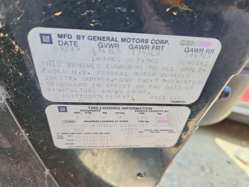 Продаж на аукціоні авто 1990 Chevrolet Corvette, vin: 1G1YY2389L5101675, номер лоту: 62868306