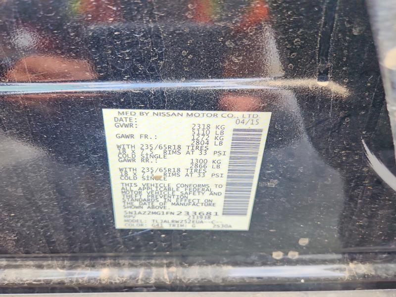 Продаж на аукціоні авто 2015 Nissan Murano, vin: 5N1AZ2MG1FN233681, номер лоту: 63951246