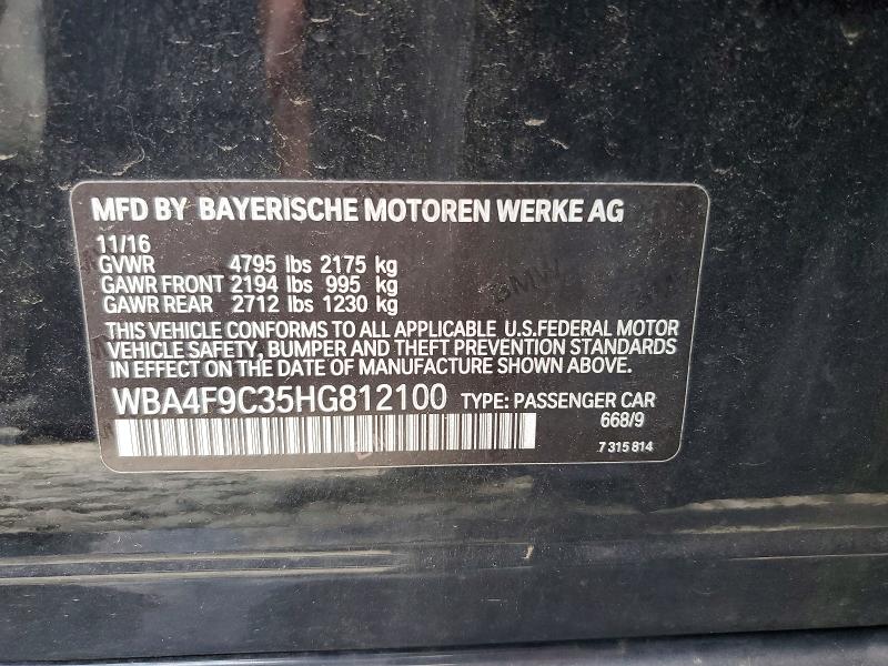 Aukcja sprzedaży 2017 Bmw 430xi, vin: WBA4F9C35HG812100, numer aukcji: 66834836