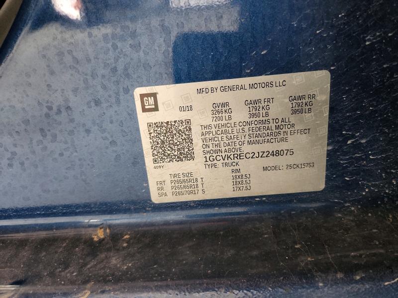 2018 Chevrolet Silverado მანქანა იყიდება აუქციონზე, vin: 1GCVKREC2JZ248075, აუქციონის ნომერი: 65534396