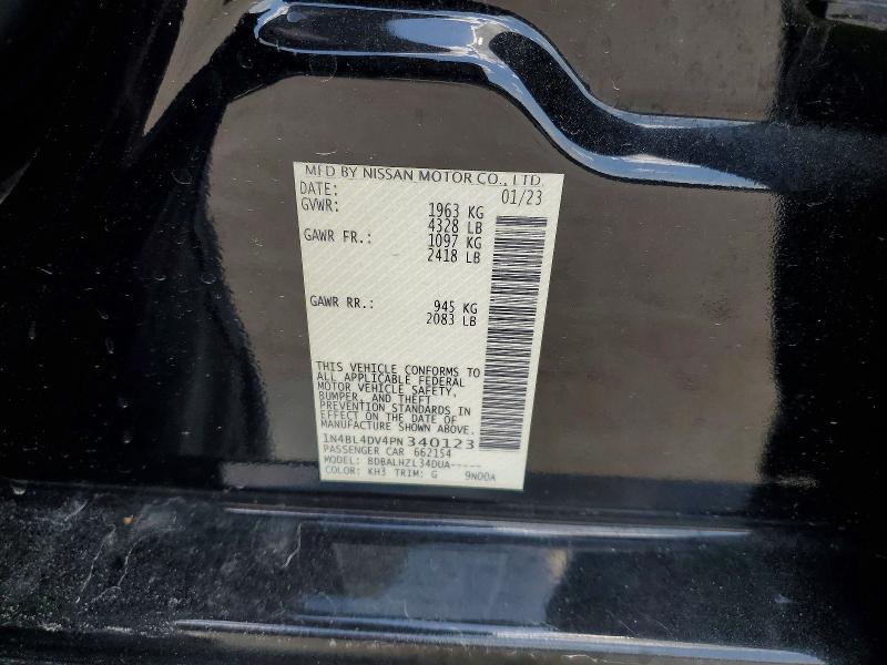 2023 Nissan Altima მანქანა იყიდება აუქციონზე, vin: 1N4BL4DV4PN340123, აუქციონის ნომერი: 66629526