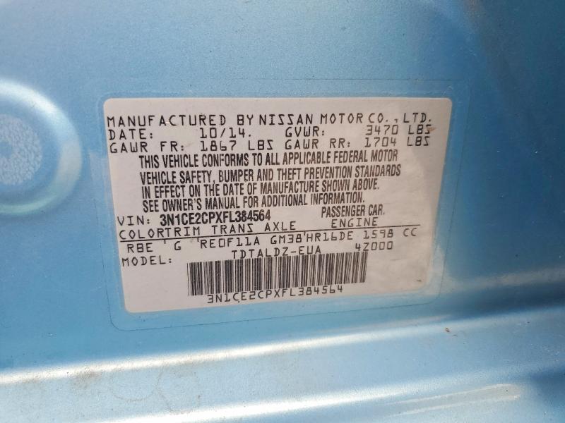 Продаж на аукціоні авто 2015 Nissan Versa Note, vin: 3N1CE2CPXFL384564, номер лоту: 64287926