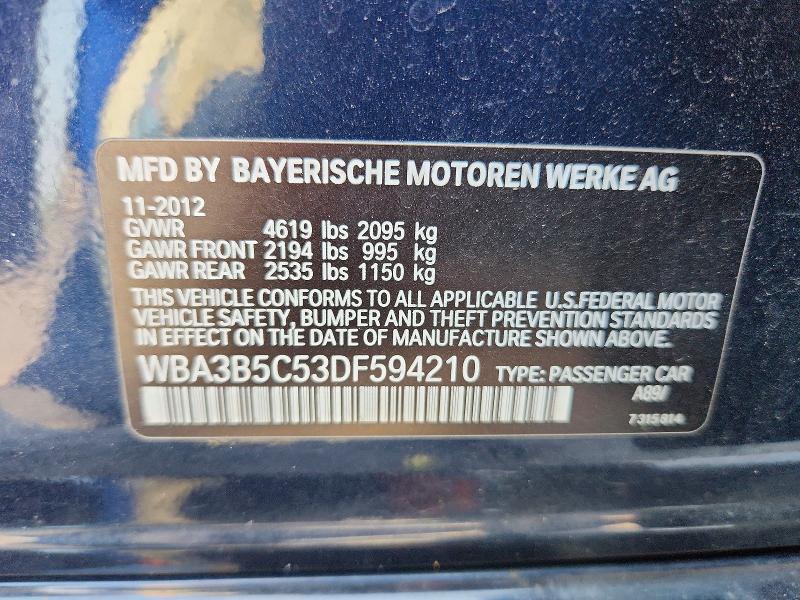 64826736 :رقم المزاد ، WBA3B5C53DF594210 vin ، 2013 Bmw 328 مزاد بيع