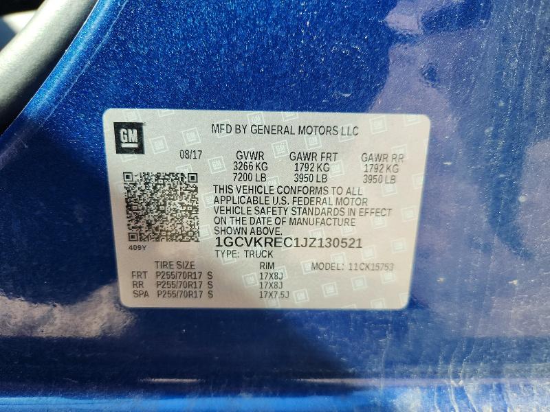 Aukcja sprzedaży 2018 Chevrolet Silverado, vin: 1GCVKREC1JZ130521, numer aukcji: 62993616