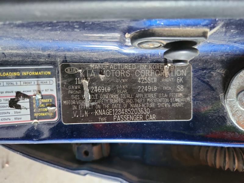 65378746 :رقم المزاد ، KNAGE123485203630 vin ، 2008 Kia Optima مزاد بيع