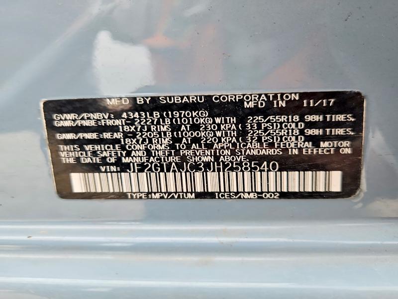 Продажа на аукционе авто 2018 Subaru Crosstrek, vin: JF2GTAJC3JH258540, номер лота: 66299456