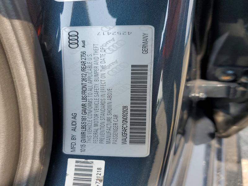 Продажа на аукционе авто 2016 Audi A6, vin: WAUGFAFC1GN092928, номер лота: 64206106