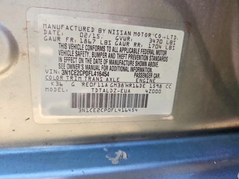64260096 :رقم المزاد ، 3N1CE2CP0FL416454 vin ، 2015 Nissan Versa Note مزاد بيع