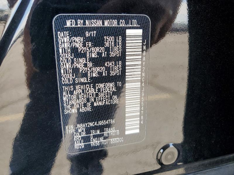 Продаж на аукціоні авто 2018 Nissan Armada, vin: JN8AY2NC4J9554784, номер лоту: 63733416