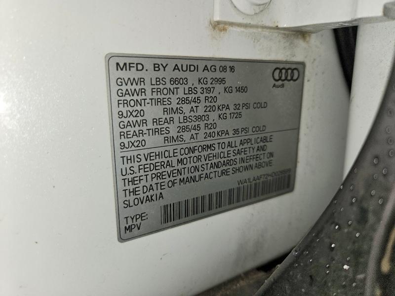 Aukcja sprzedaży 2017 Audi Q7, vin: WA1LAAF72HD026599, numer aukcji: 66338806