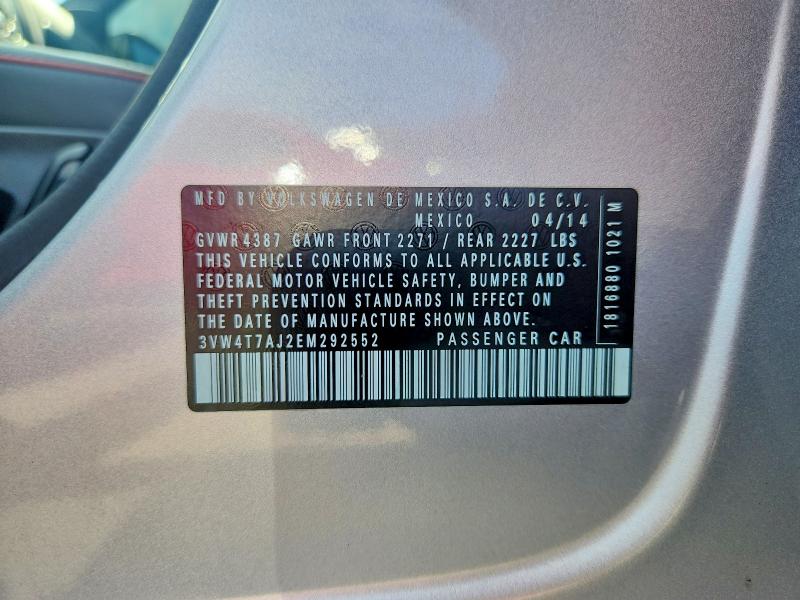 Продаж на аукціоні авто 2014 Volkswagen Jetta, vin: 3VW4T7AJ2EM292552, номер лоту: 64010846