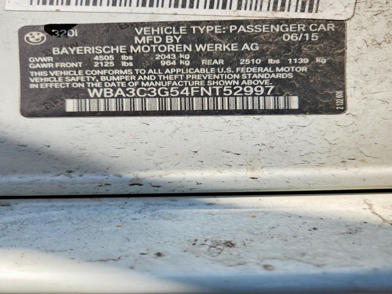 Aukcja sprzedaży 2015 Bmw 320, vin: WBA3C3G54FNT52997, numer aukcji: 64197776