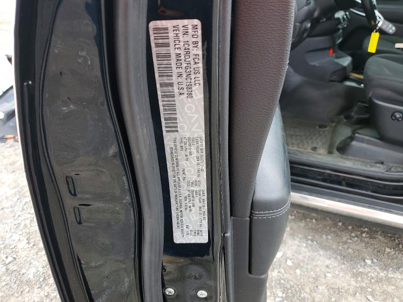 66541356 :رقم المزاد ، 1C4RDJFG3NC198780 vin ، 2022 Dodge Durango مزاد بيع