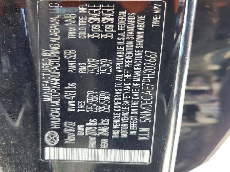 2023 Hyundai Tucson მანქანა იყიდება აუქციონზე, vin: 5NMJECAE7PH202667, აუქციონის ნომერი: 65084636