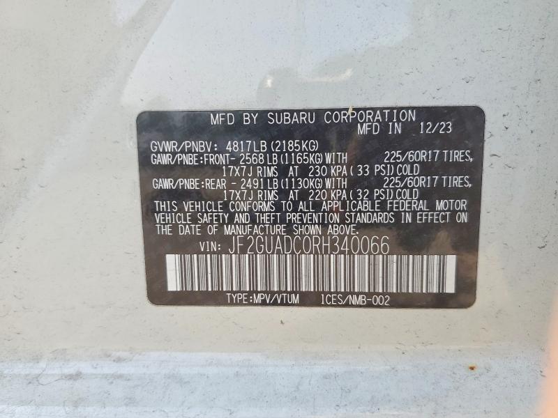 Продаж на аукціоні авто 2024 Subaru Crosstrek, vin: JF2GUADC0RH340066, номер лоту: 64266006