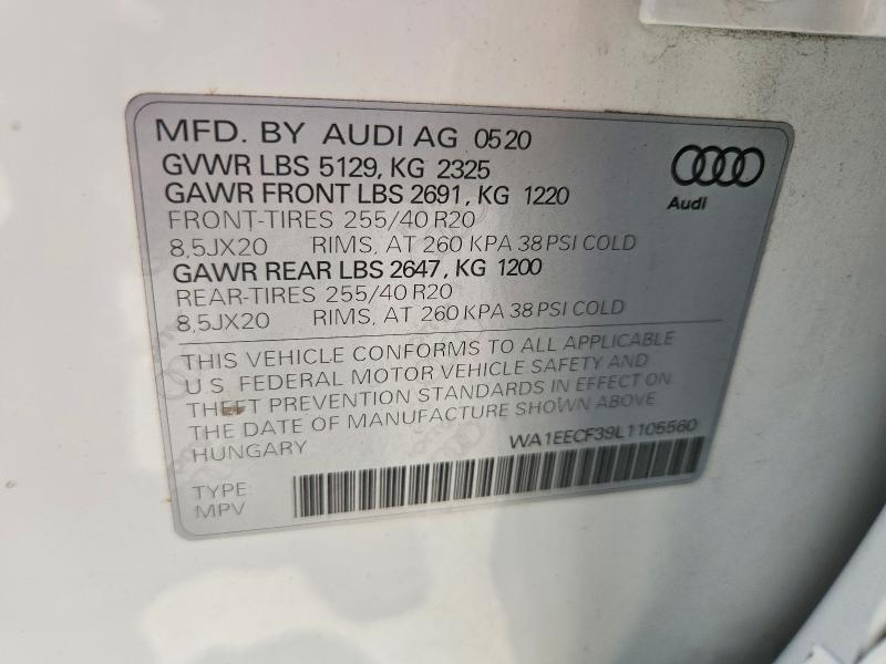 Aukcja sprzedaży 2020 Audi Q3, vin: WA1EECF39L1105560, numer aukcji: 64131366