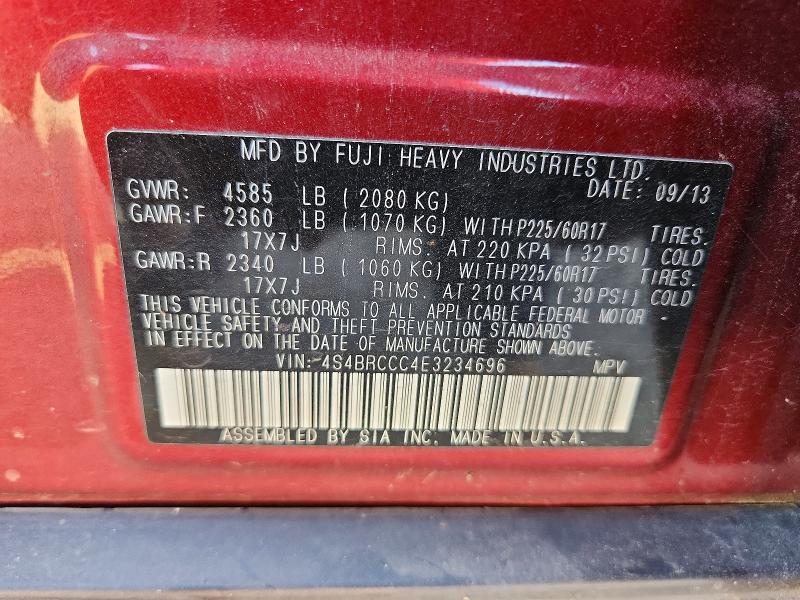 Продаж на аукціоні авто 2014 Subaru Outback, vin: 4S4BRCCC4E3234696, номер лоту: 64556456
