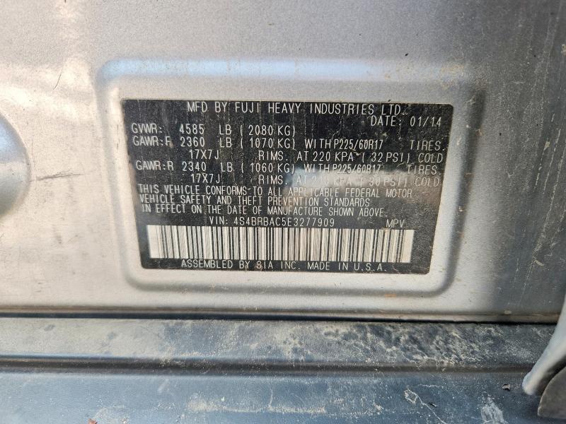64106566 :رقم المزاد ، 4S4BRBAC5E3277909 vin ، 2014 Subaru Outback مزاد بيع