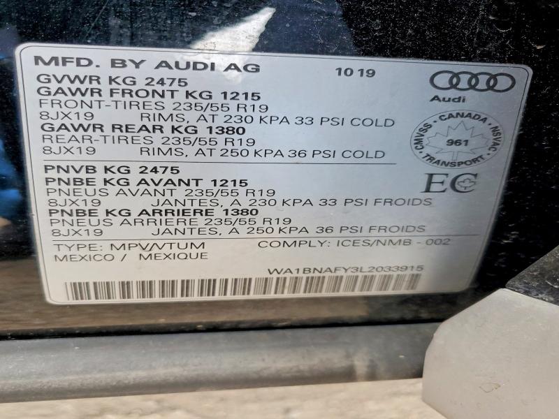 Продажа на аукционе авто 2020 Audi Q5, vin: WA1BNAFY3L2033915, номер лота: 64447156