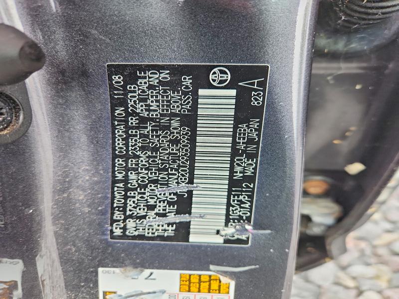 Aukcja sprzedaży 2009 Toyota Prius, vin: JTDKB20U293509939, numer aukcji: 63532016