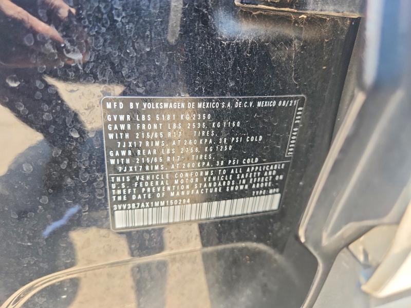 2021 Volkswagen Tiguan მანქანა იყიდება აუქციონზე, vin: 3VV3B7AX1MM150294, აუქციონის ნომერი: 63592566
