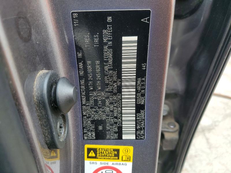 2019 Toyota Highlander მანქანა იყიდება აუქციონზე, vin: 5TDKZRFHXKS557062, აუქციონის ნომერი: 64190736