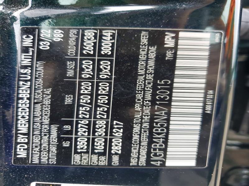 Продаж на аукціоні авто 2022 Mercedes-benz Gle, vin: 4JGFB4KB5NA713015, номер лоту: 66091026