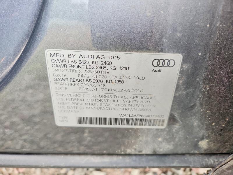 Продаж на аукціоні авто 2016 Audi Q5, vin: WA1L2AFP6GA079402, номер лоту: 65791726
