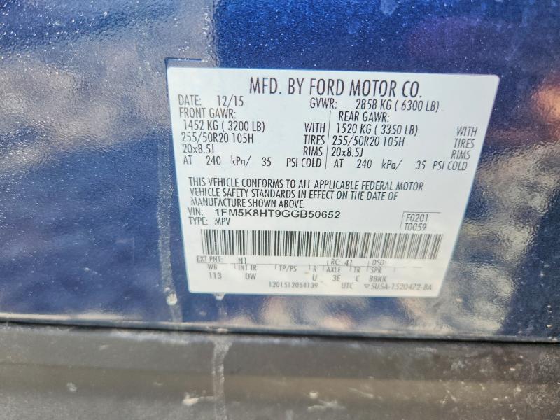 Продажа на аукционе авто 2016 Ford Explorer, vin: 1FM5K8HT9GGB50652, номер лота: 66393076