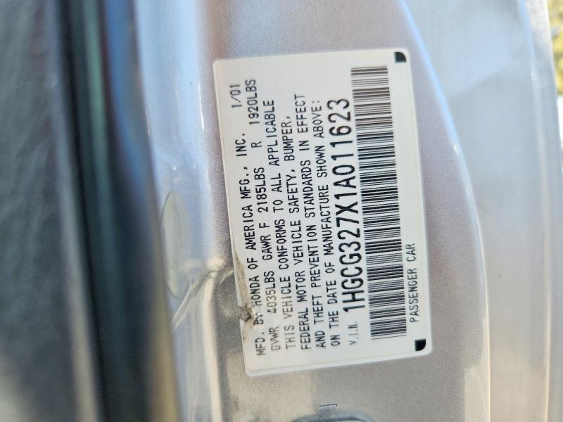 Продаж на аукціоні авто 2001 Honda Accord, vin: 1HGCG327X1A011623, номер лоту: 66087296