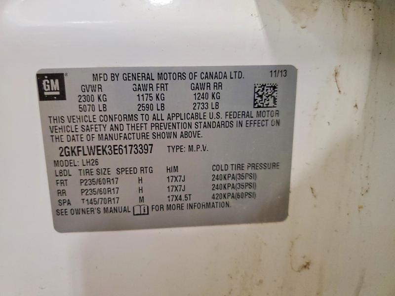 65465616 :رقم المزاد ، 2GKFLWEK3E6173397 vin ، 2014 Gmc Terrain مزاد بيع