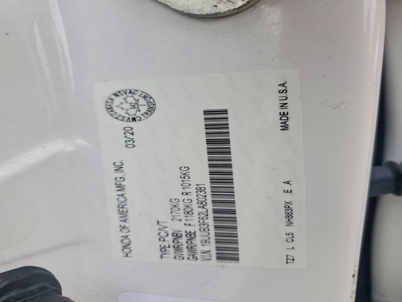 2020 Acura Tlx მანქანა იყიდება აუქციონზე, vin: 19UUB3F62LA802381, აუქციონის ნომერი: 65519516
