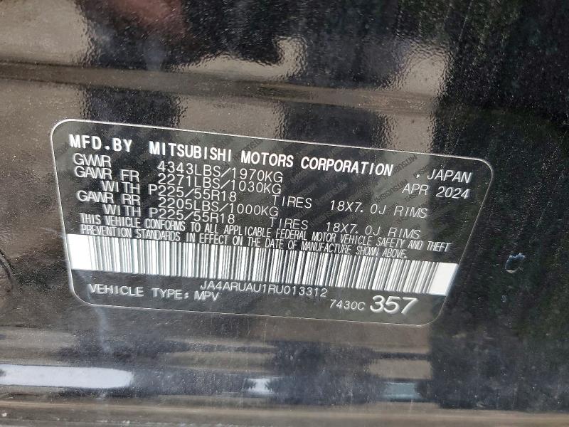 Aukcja sprzedaży 2024 Mitsubishi Outlander Sport, vin: JA4ARUAU1RU013312, numer aukcji: 65373776