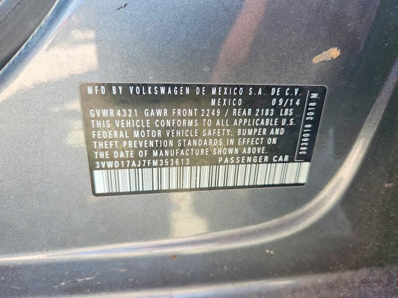 Aukcja sprzedaży 2015 Volkswagen Jetta, vin: 3VWD17AJ7FM353613, numer aukcji: 66521876