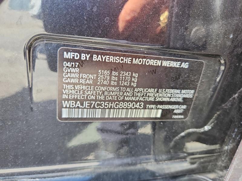 Aukcja sprzedaży 2017 Bmw 540, vin: WBAJE7C35HG889043, numer aukcji: 65341456