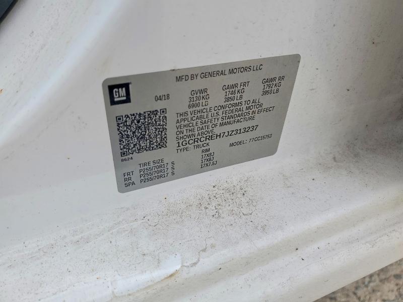 Aukcja sprzedaży 2018 Chevrolet Silverado, vin: 1GCRCREH7JZ313237, numer aukcji: 64817236