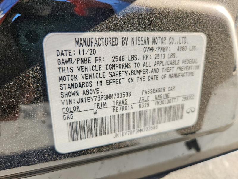 Aukcja sprzedaży 2021 Infiniti Q50, vin: JN1EV7BP3MM703586, numer aukcji: 64468176