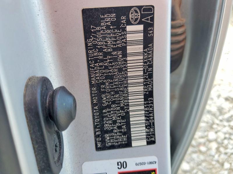 63513636 :رقم المزاد ، 2T1BURHEXHC951373 vin ، 2017 Toyota Corolla مزاد بيع