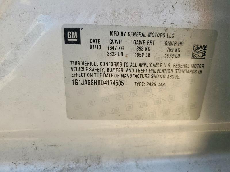 Продаж на аукціоні авто 2013 Chevrolet Sonic, vin: 1G1JA6SH0D4174505, номер лоту: 64987866