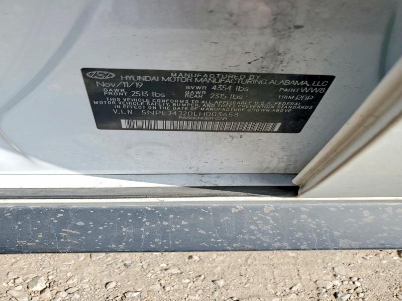 Aukcja sprzedaży 2020 Hyundai Sonata, vin: 5NPEJ4J20LH003658, numer aukcji: 63800456