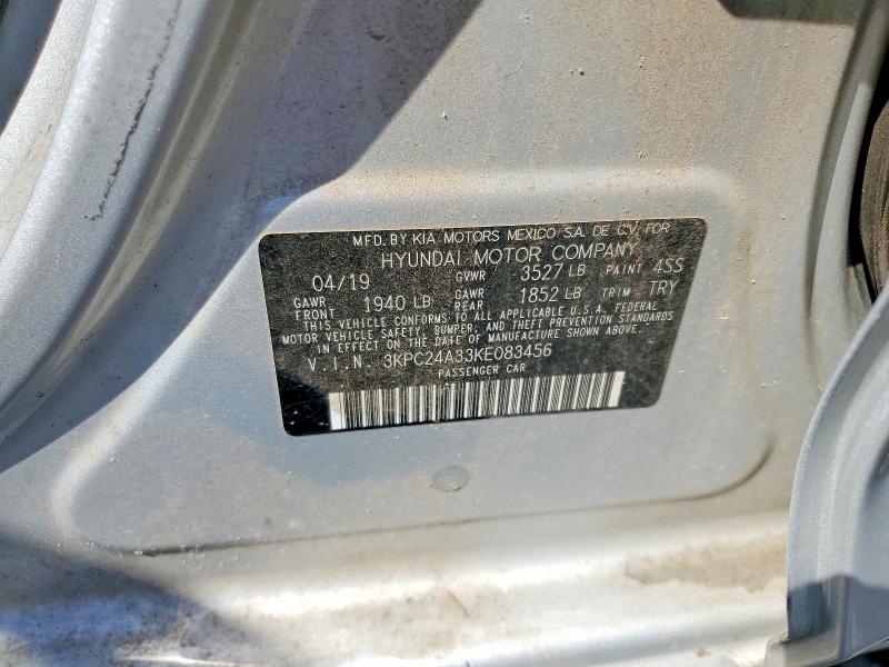 2019 Hyundai Accent მანქანა იყიდება აუქციონზე, vin: 3KPC24A33KE083456, აუქციონის ნომერი: 66217986