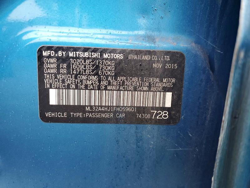 64075396 :رقم المزاد ، ML32A4HJ1FH059601 vin ، 2015 Mitsubishi Mirage مزاد بيع