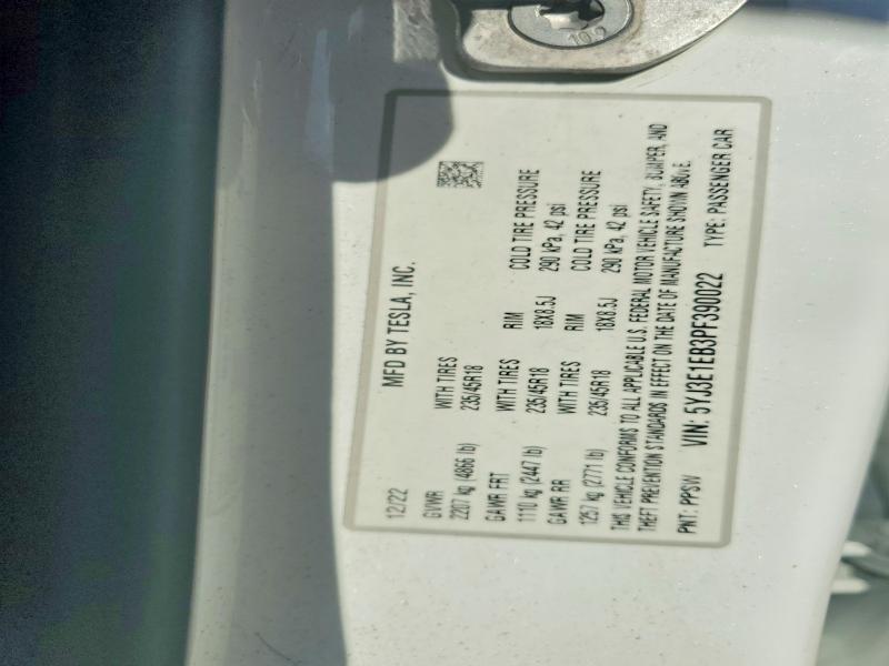 Продажа на аукционе авто 2023 Tesla Model 3, vin: 5YJ3E1EB3PF390022, номер лота: 62134066