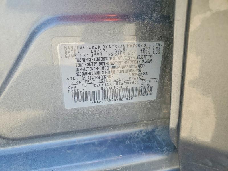 63563326 :رقم المزاد ، 3N1AB7AP8HY322022 vin ، 2017 Nissan Sentra مزاد بيع