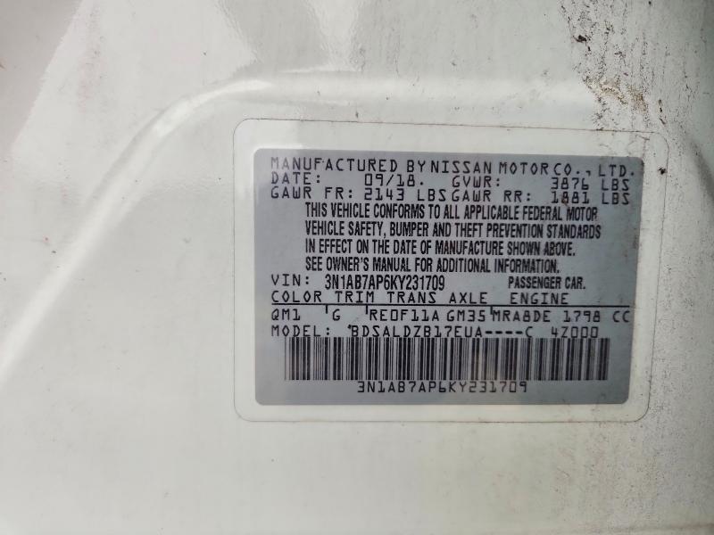 Продажа на аукционе авто 2019 Nissan Sentra, vin: 3N1AB7AP6KY231709, номер лота: 65330566
