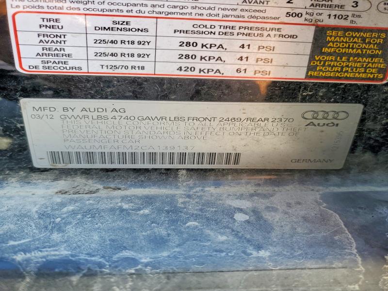 Продажа на аукционе авто 2012 Audi A3, vin: WAUMFAFM2CA139137, номер лота: 66834176