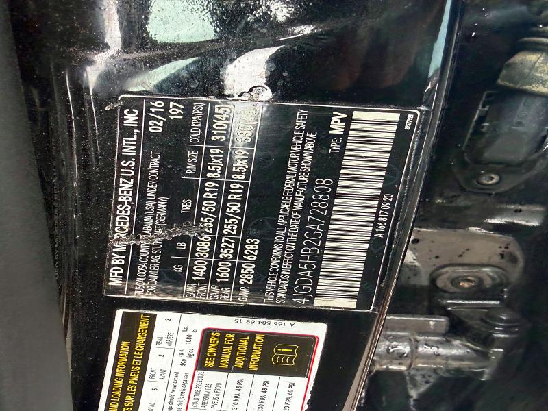 Aukcja sprzedaży 2016 Mercedes-benz Gle, vin: 4JGDA5HB2GA728808, numer aukcji: 66500376
