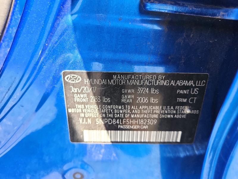 2017 Hyundai Elantra მანქანა იყიდება აუქციონზე, vin: 5NPD84LF5HH182309, აუქციონის ნომერი: 66075226