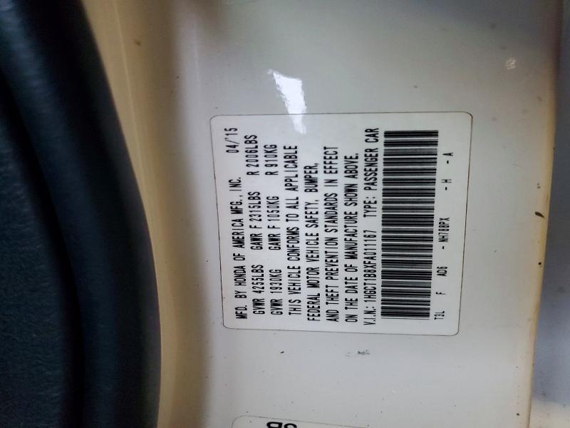 2015 Honda Accord მანქანა იყიდება აუქციონზე, vin: 1HGCT1B8XFA011167, აუქციონის ნომერი: 63289216