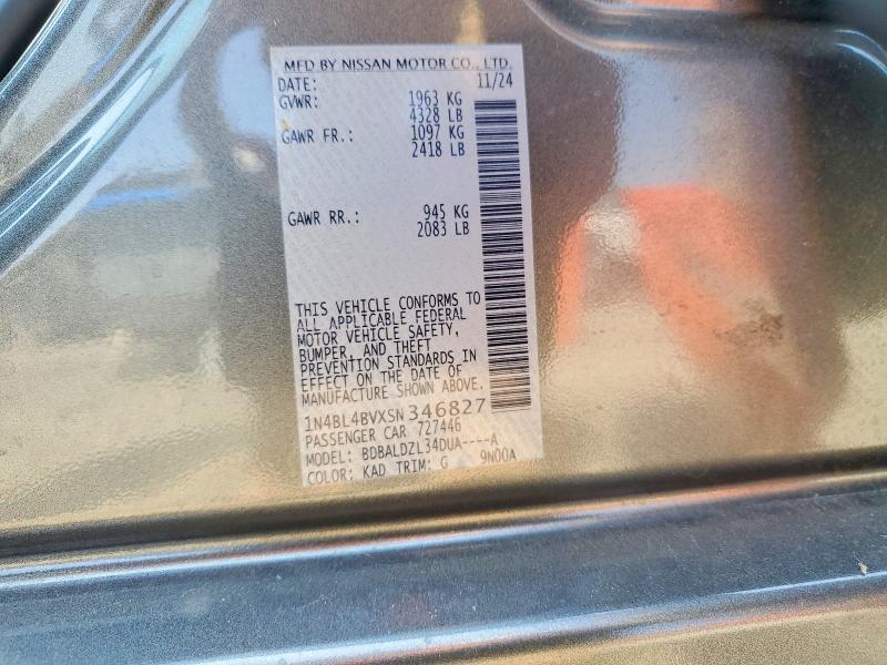 Продаж на аукціоні авто 2025 Nissan Altima, vin: 1N4BL4BVXSN346827, номер лоту: 64024986
